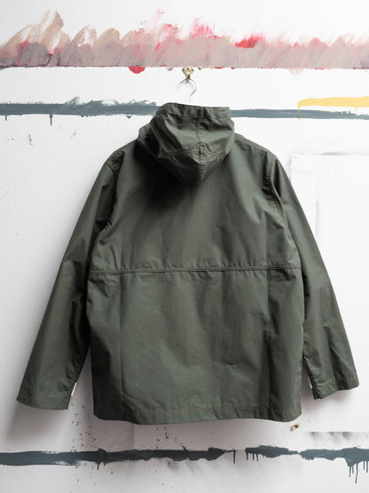 Waxed Button Through Parka in Green