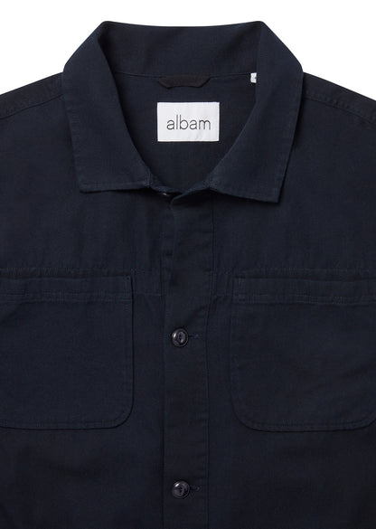 Sanded Canvas Work Shirt in Navy