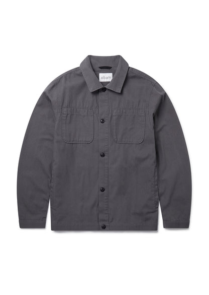 Sanded Canvas Work Shirt in Charcoal