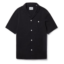 Seersucker Short Sleeve Miles Shirt in Black