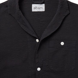 Seersucker Short Sleeve Miles Shirt in Black