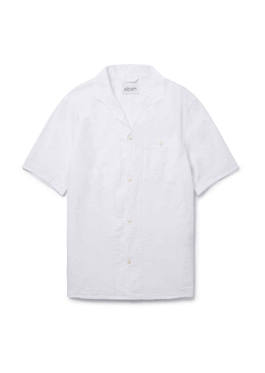 Seersucker Short Sleeve Miles Shirt in White
