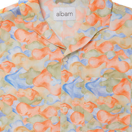 Watercolour Camo Short Sleeve Miles Shirt in Red Camo