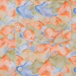 Watercolour Camo Short Sleeve Miles Shirt in Red Camo
