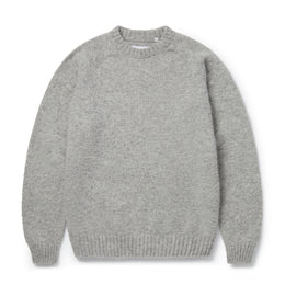 Boiled Wool Crew Neck in Grey Marl