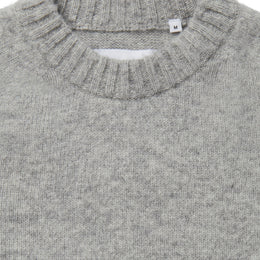 Boiled Wool Crew Neck in Grey Marl