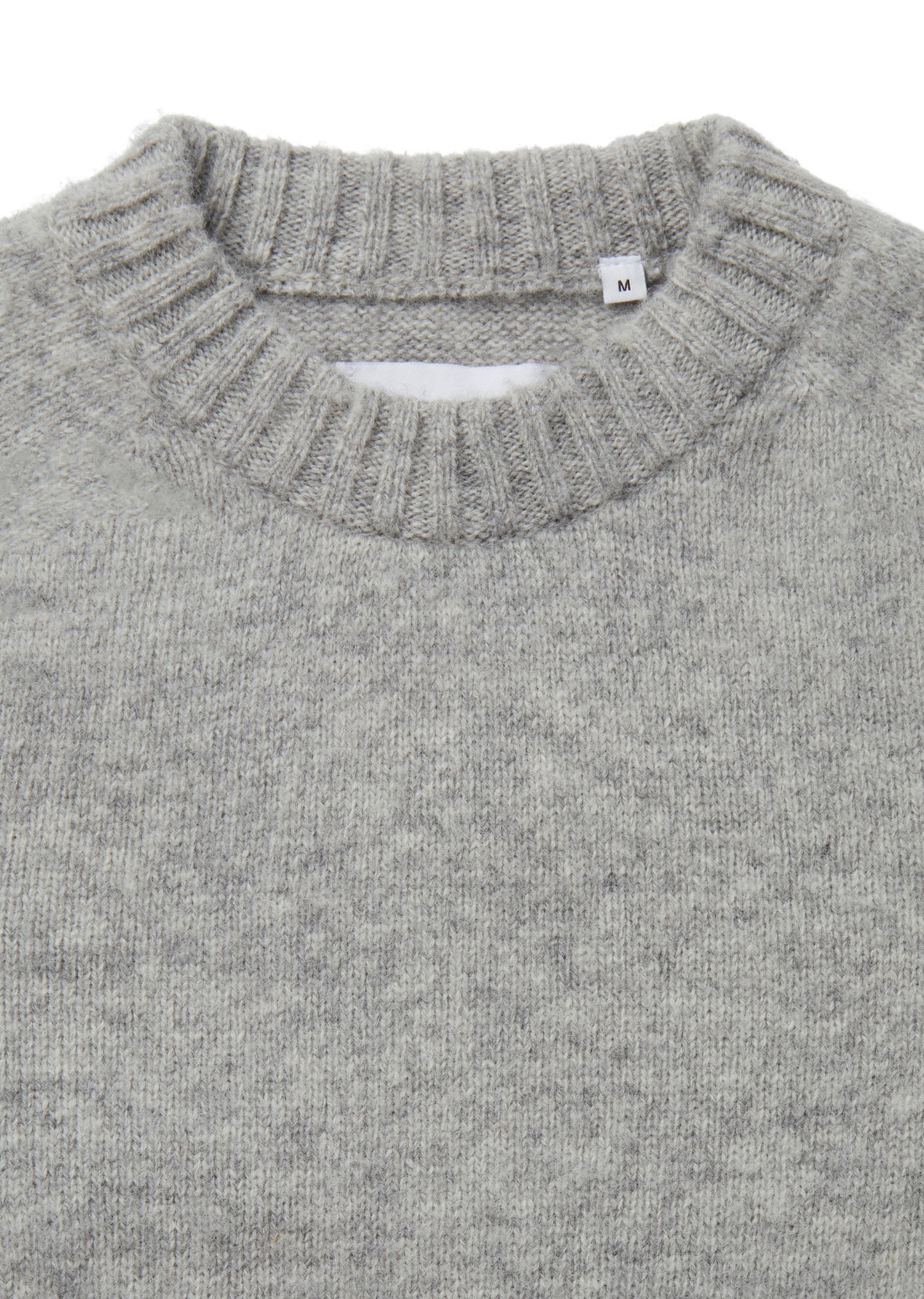 Boiled Wool Crew Neck in Grey Marl