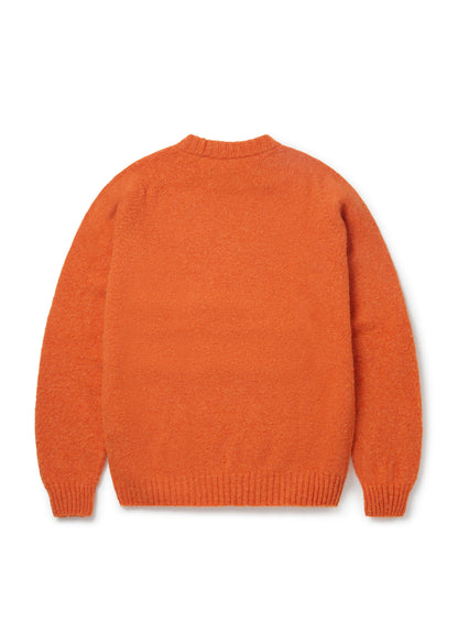 Boiled Wool Crew Neck in Orange