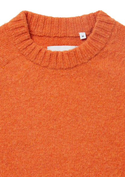 Boiled Wool Crew Neck in Orange