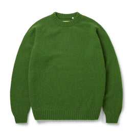 Boiled Wool Crew Neck in Green