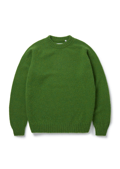 Boiled Wool Crew Neck in Green