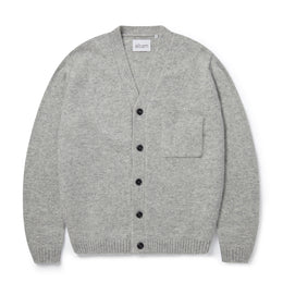 Boiled Wool Cardigan in Grey Marl