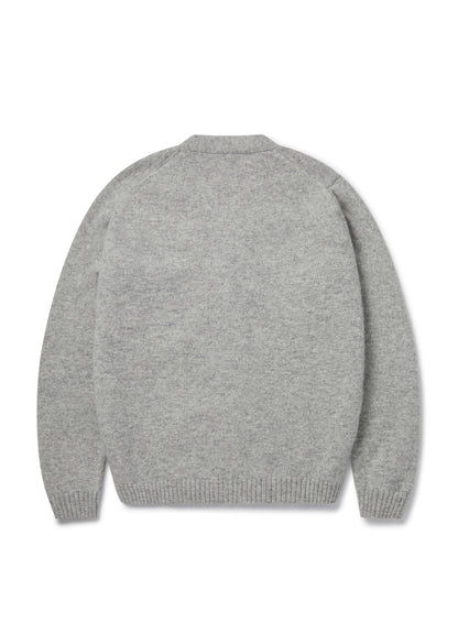 Boiled Wool Cardigan in Grey Marl