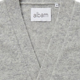 Boiled Wool Cardigan in Grey Marl