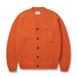 Boiled Wool Cardigan in Orange