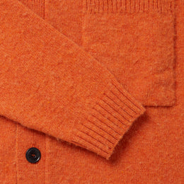 Boiled Wool Cardigan in Orange