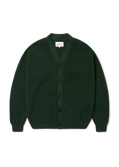 Waffle Stitch Cardigan in Green