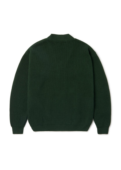 Waffle Stitch Cardigan in Green