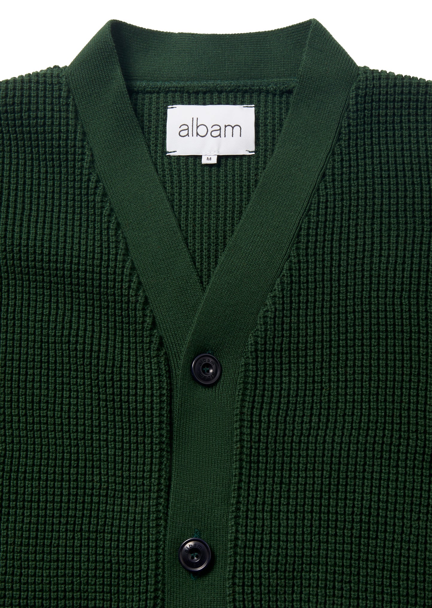 Waffle Stitch Cardigan in Green
