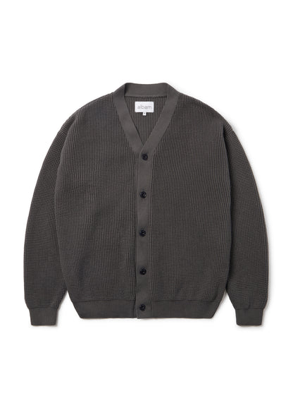 Waffle Stitch Cardigan in Charcoal