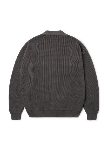 Waffle Stitch Cardigan in Charcoal