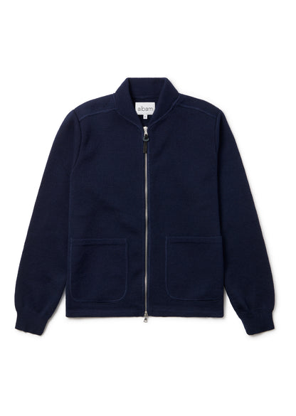 Milano Zip Through Jacket in Navy