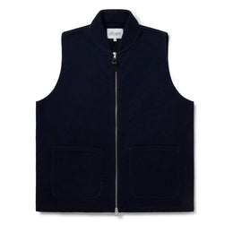 Milano Zip Through Vest in Navy