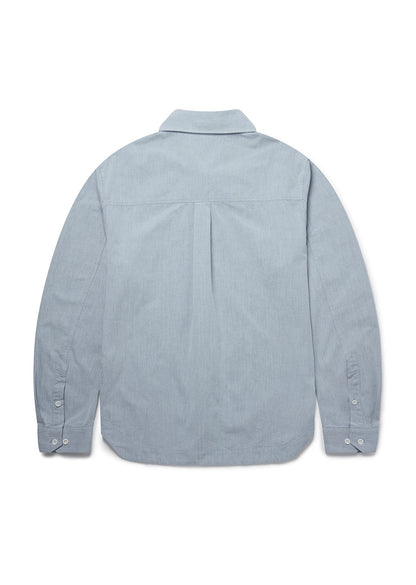 Button Tab Placket Ls Shirt in Navy