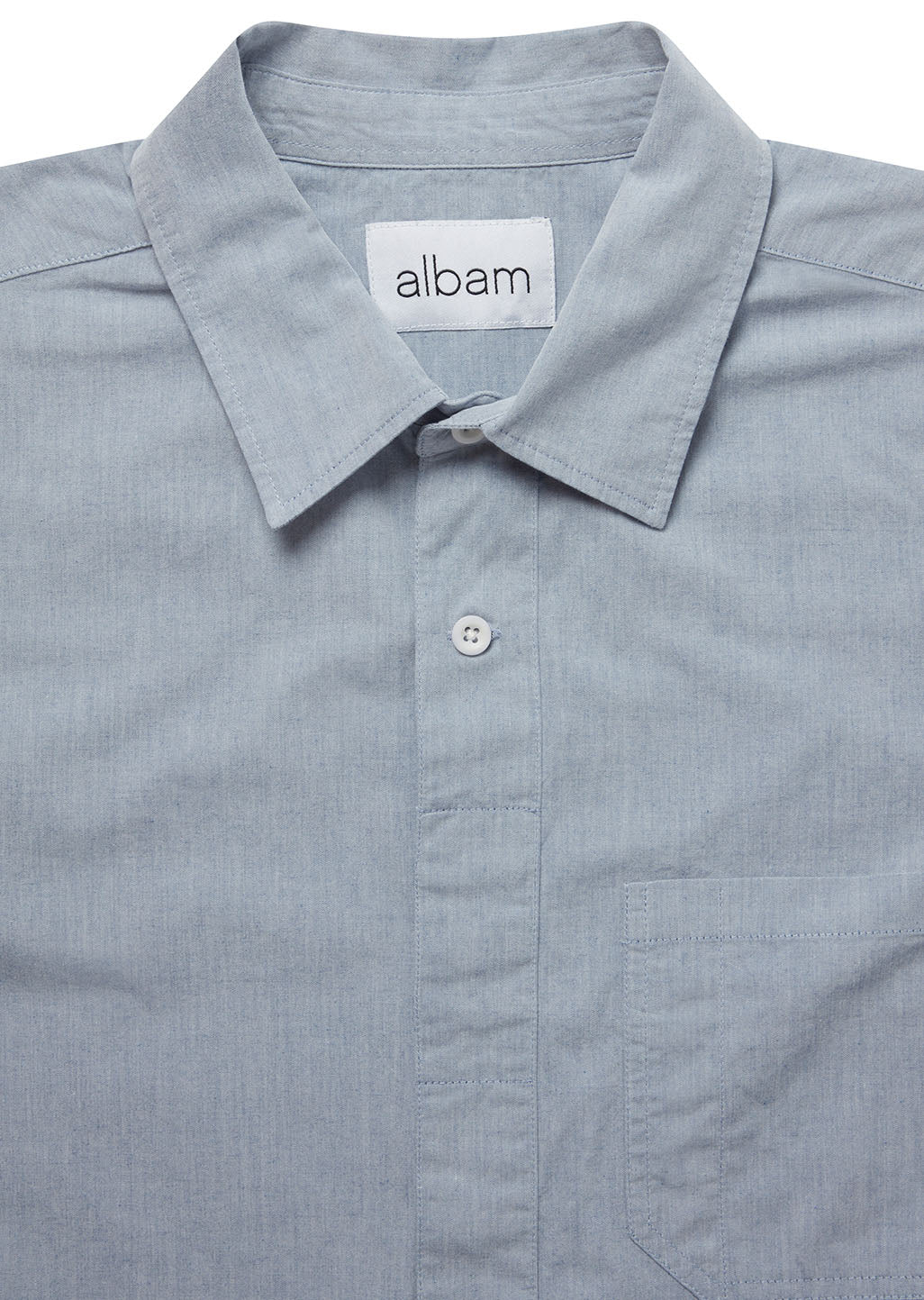Button Tab Placket Ls Shirt in Navy