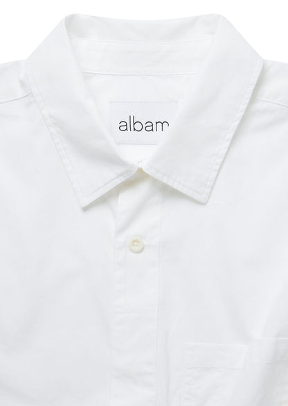 Button Tab Placket Ls Shirt in White