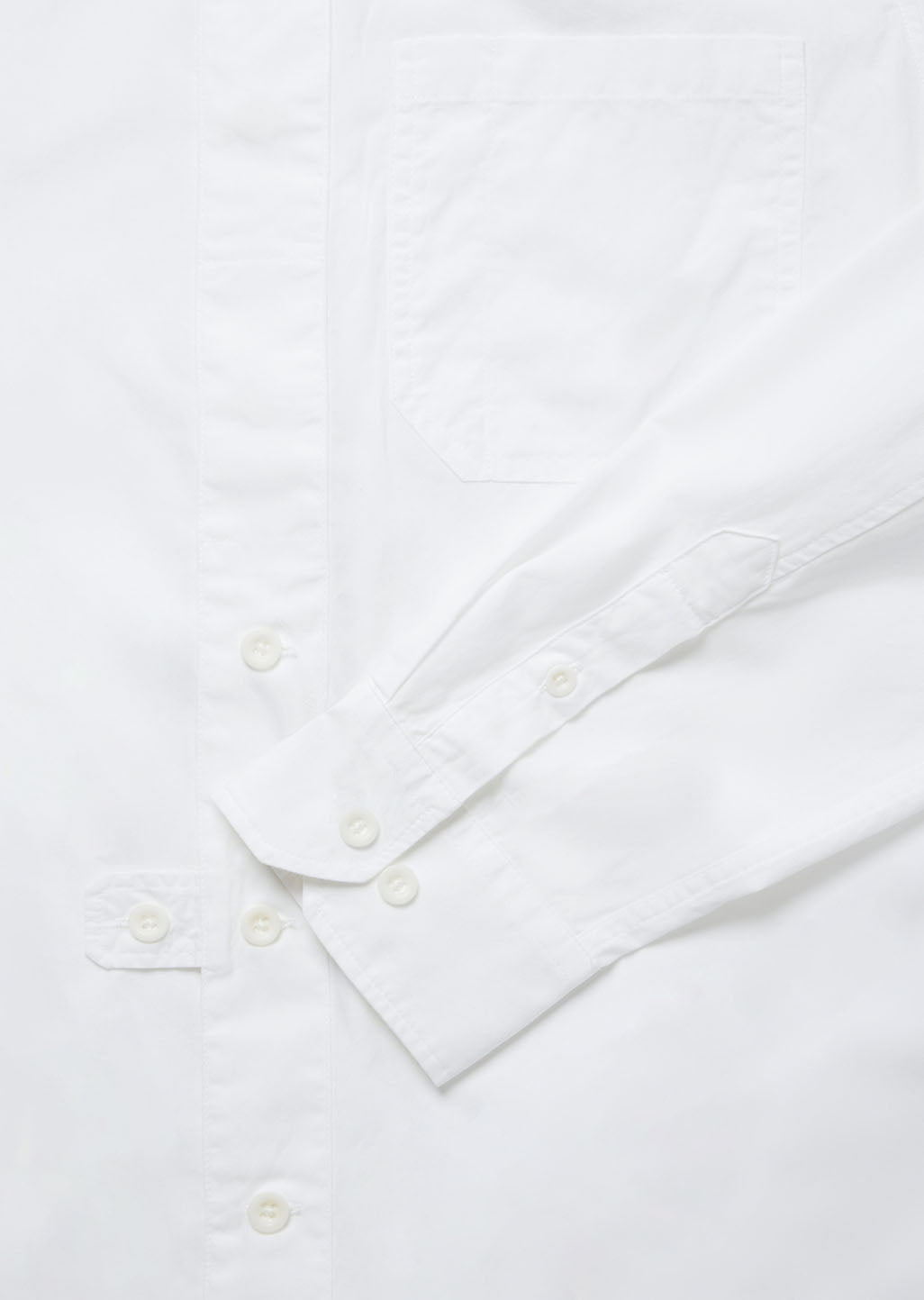 Button Tab Placket Ls Shirt in White – albam Clothing