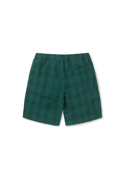 Seersucker Kennedy Short in Green Check