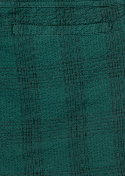 Seersucker Kennedy Short in Green Check