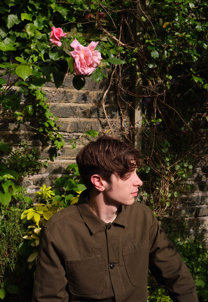 Sanded Canvas Work Shirt in Navy