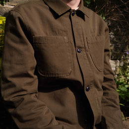 Sanded Canvas Work Shirt in Fern