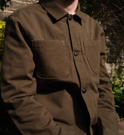 Sanded Canvas Work Shirt in Navy