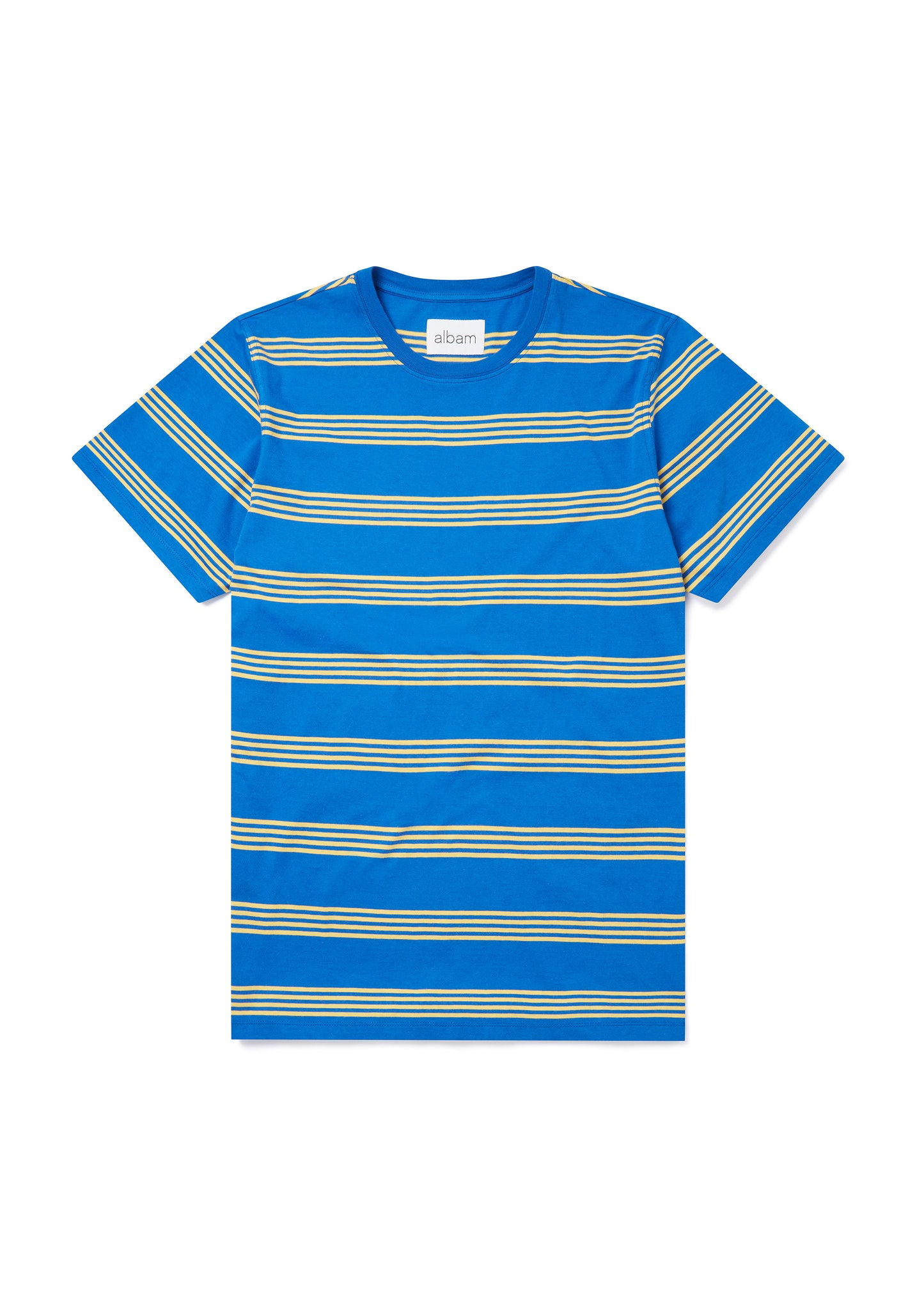 Fine Stripe T-Shirt in Blue/Yellow