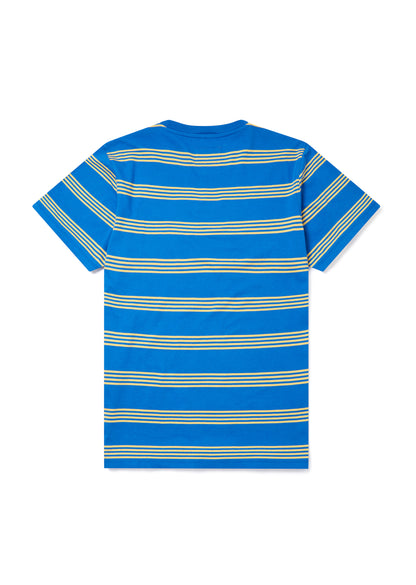 Fine Stripe T-Shirt in Blue/Yellow