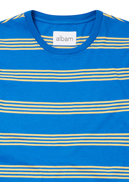 Fine Stripe T-Shirt in Blue/Yellow