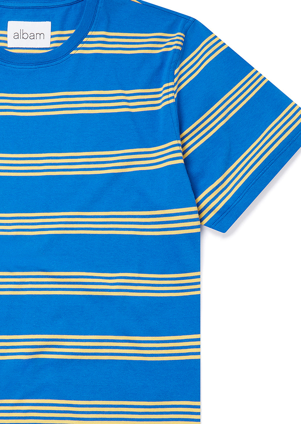 Fine Stripe T-Shirt in Blue/Yellow
