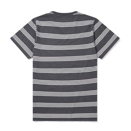 Fine Stripe T-Shirt in Charcoal/Off-White