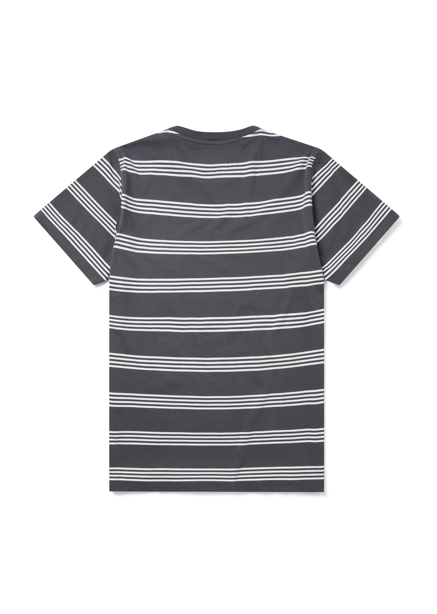 Fine Stripe T-Shirt in Charcoal/Off-White