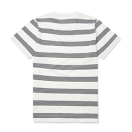 Fine Stripe T-Shirt in Off-White/Navy