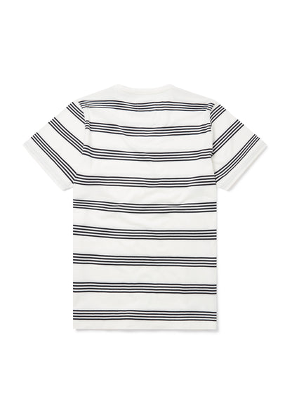 Fine Stripe T-Shirt in Off-White/Navy