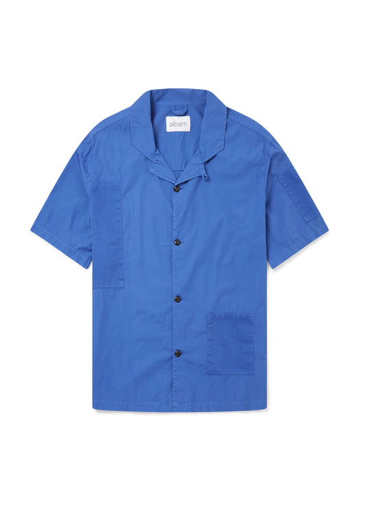 Patchwork SS Shirt in Blue