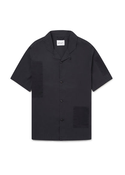 Patchwork SS Shirt in Charcoal