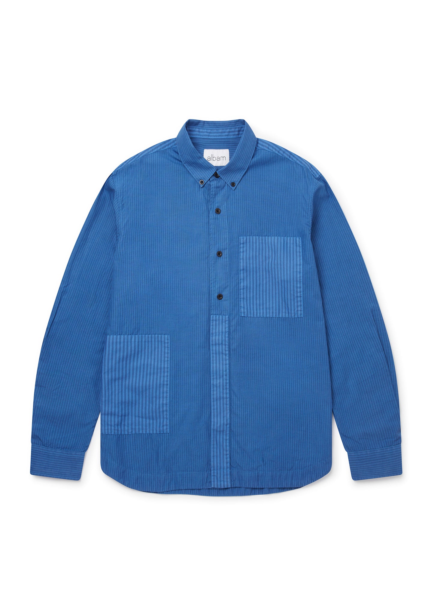 Stripe Cut & Sew Shirt in Blue
