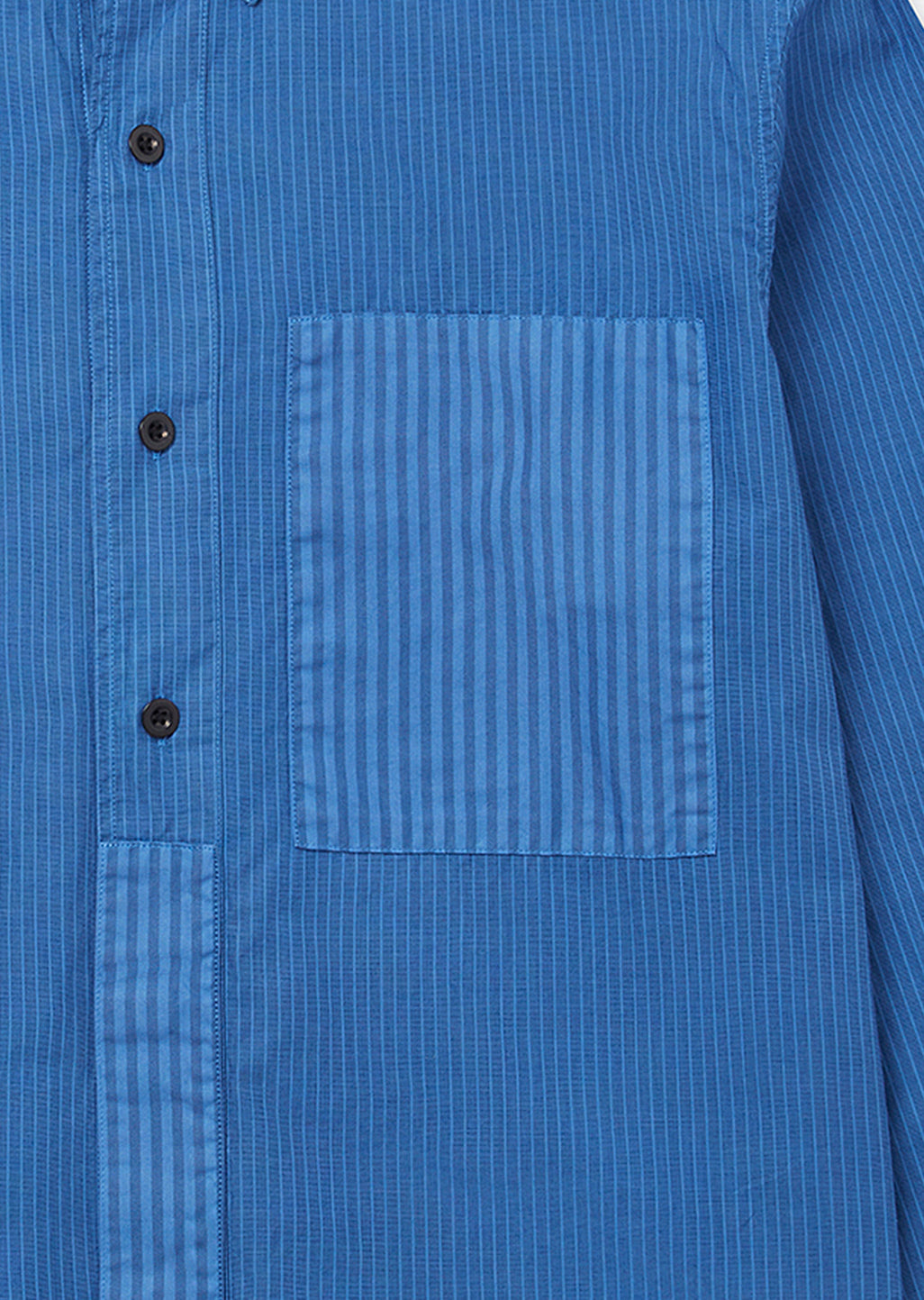 Stripe Cut & Sew Shirt in Blue – albam Clothing