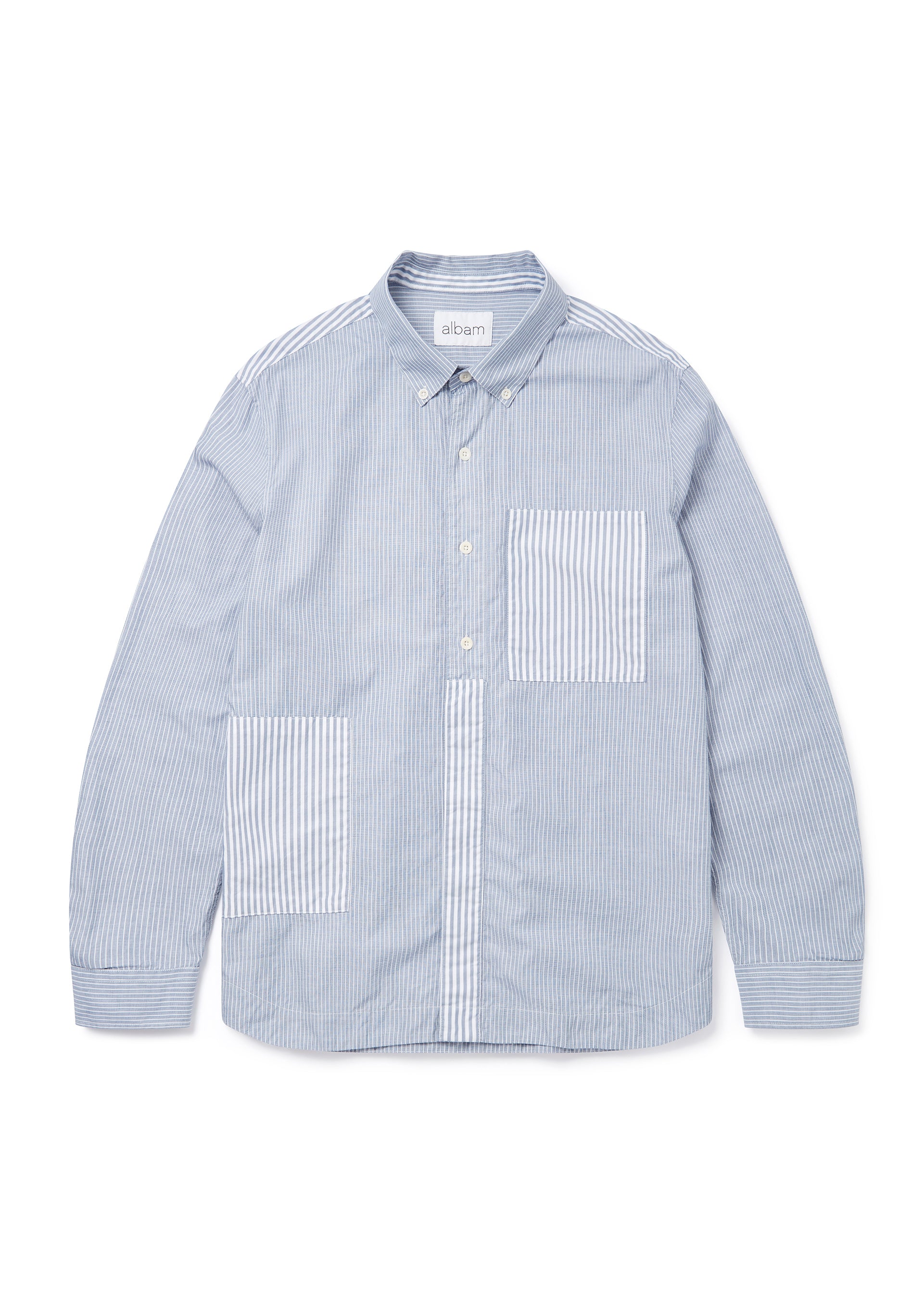Stripe Cut & Sew Shirt in Navy – albam Clothing