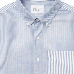 Stripe Cut & Sew Shirt in Navy